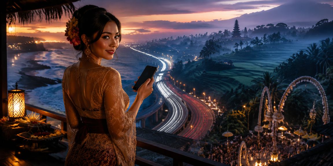 Seseorang bermain casino mobile di tepi pantai dengan suasana santai dan tenang
